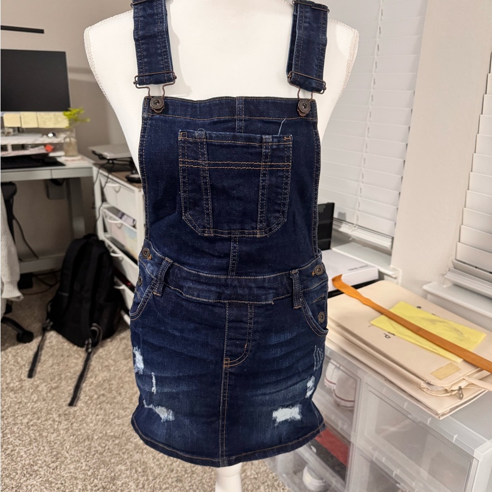 Wax Jean Dark Blue Women Overall Dress